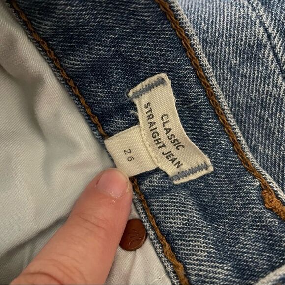 Madewell Classic High Rise Cropped Straight Jeans in Peralta Wash Size 26 AA596 - Picture 11 of 13